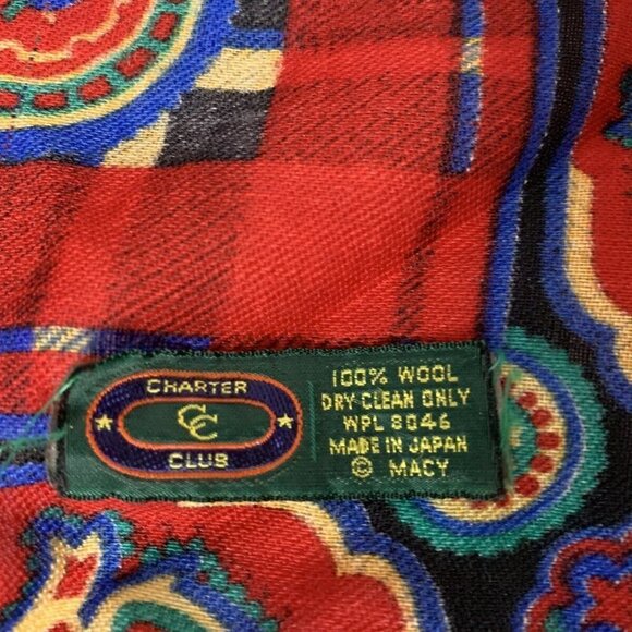 Vintage Charter Club Macy 100% Wool Scarf Large - Picture 11 of 11